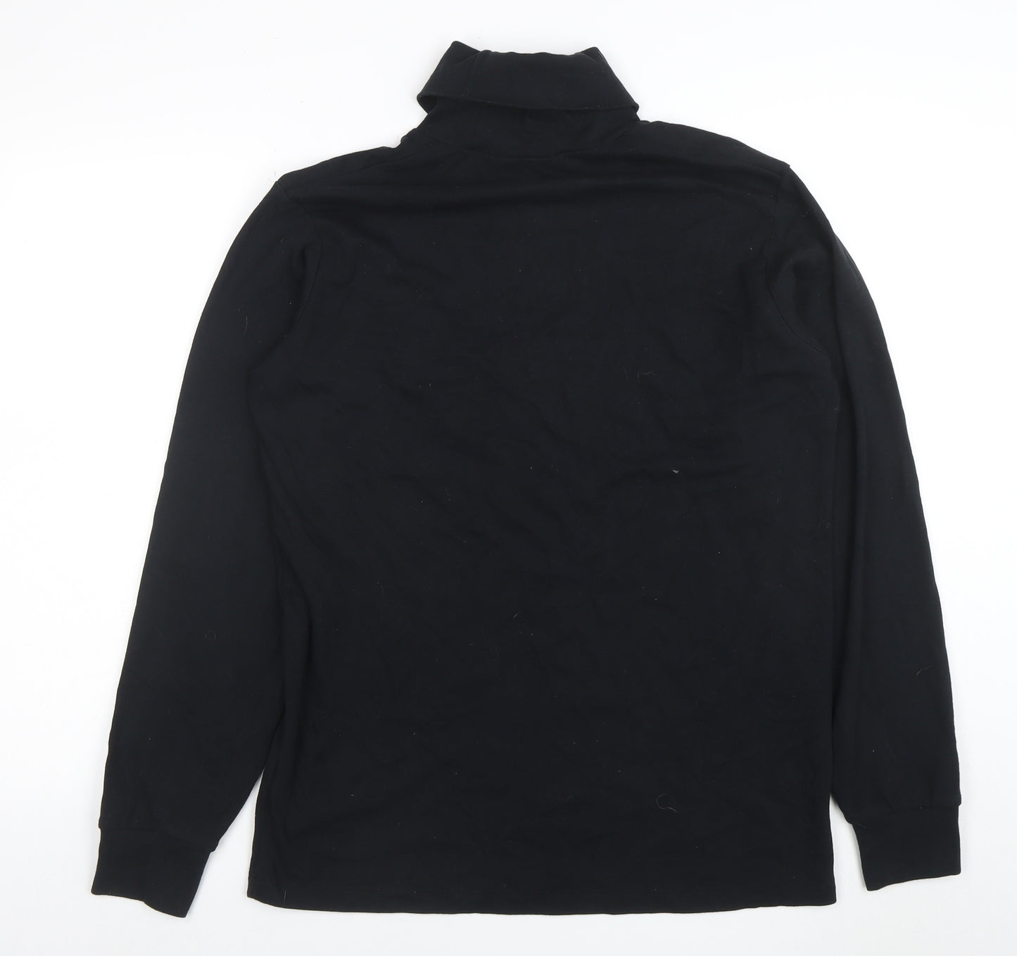 Uniqlo Women's Black Roll Neck Long Sleeve Cotton Top M