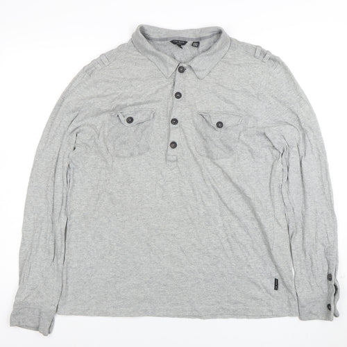 Ted Baker London Grey Long Sleeve Polo Shirt Size S Men’s Casual