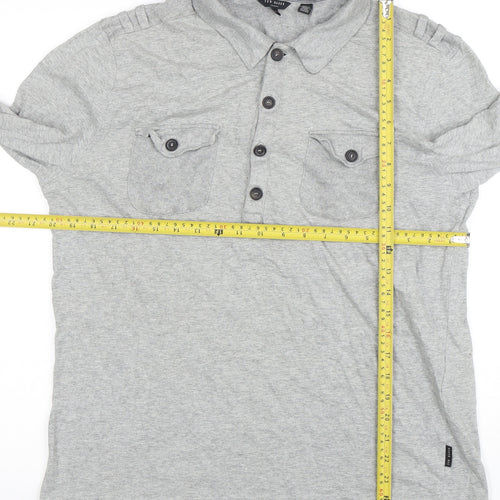 Ted Baker London Grey Long Sleeve Polo Shirt Size S Men’s Casual