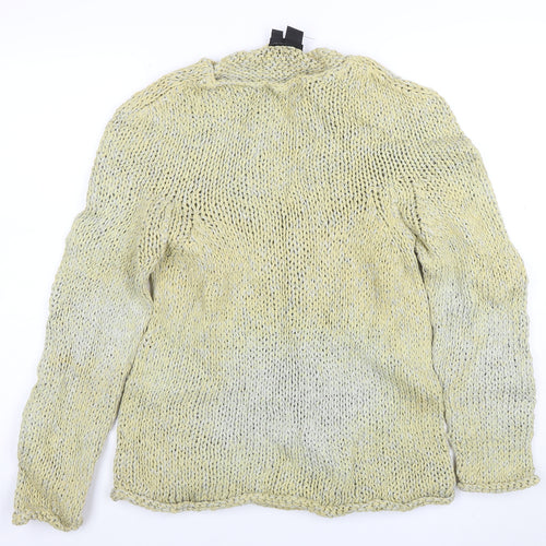 DKNY Womens Beige Open-Knit Rayon Cotton Pullover Jumper M