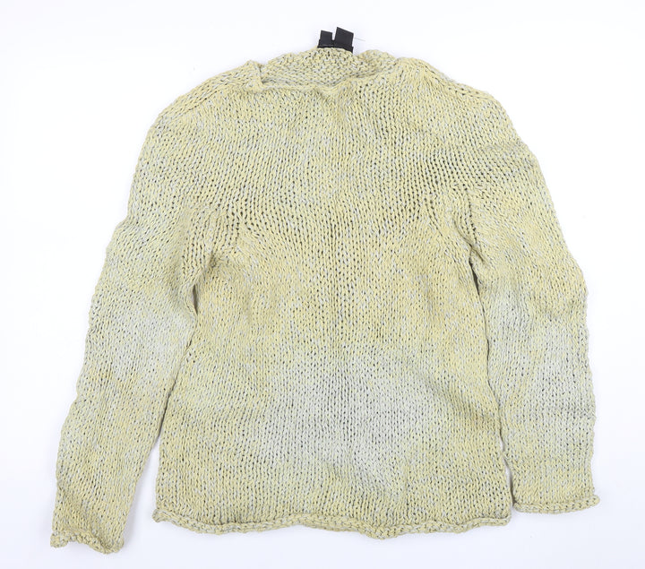 DKNY Womens Beige Open-Knit Rayon Cotton Pullover Jumper M