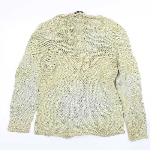 DKNY Womens Beige Open-Knit Rayon Cotton Pullover Jumper M