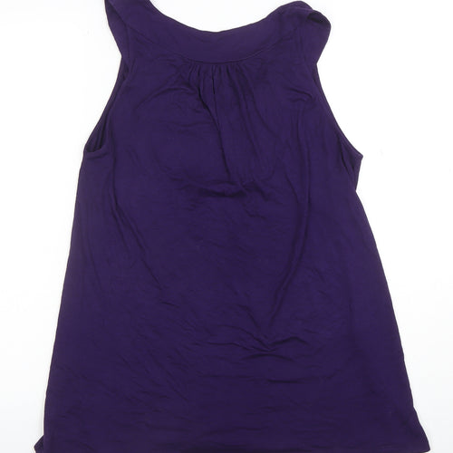 Dunnes Women’s Purple Crochet Neck Jersey Tunic Tank Top Size 16