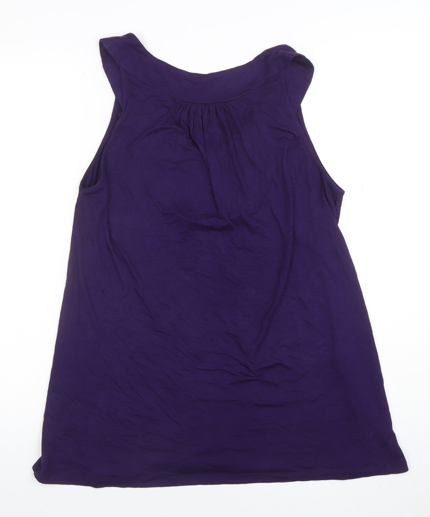 Dunnes Women’s Purple Crochet Neck Jersey Tunic Tank Top Size 16