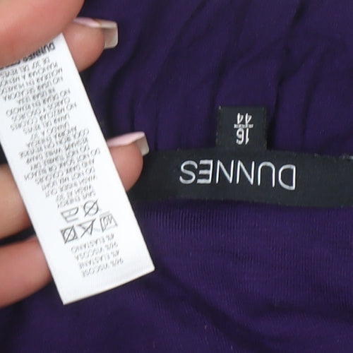 Dunnes Women’s Purple Crochet Neck Jersey Tunic Tank Top Size 16