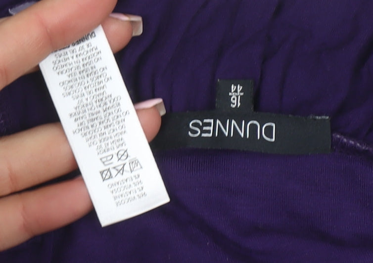 Dunnes Women’s Purple Crochet Neck Jersey Tunic Tank Top Size 16