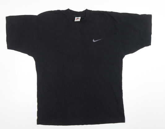 Nike Men's Black Large Crew Neck Cotton T-Shirt