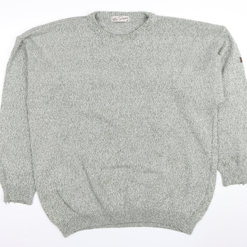 Tom Sayers Mens Grey XXL Crew Neck Acrylic Cotton Jumper