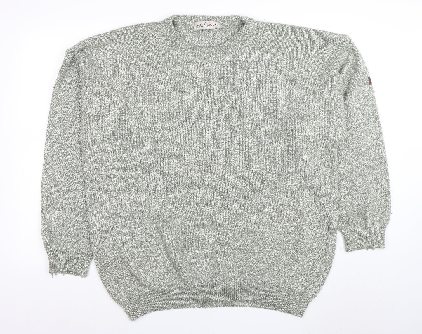Tom Sayers Mens Grey XXL Crew Neck Acrylic Cotton Jumper