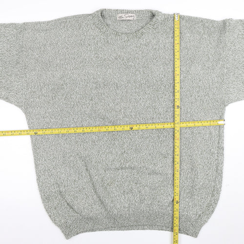 Tom Sayers Mens Grey XXL Crew Neck Acrylic Cotton Jumper