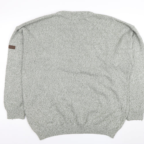 Tom Sayers Mens Grey XXL Crew Neck Acrylic Cotton Jumper