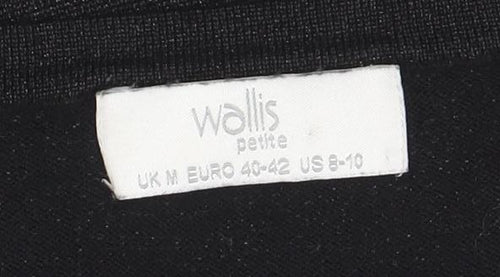 Wallis Petites Black Beaded V-Neck Tunic Knit Top Size M