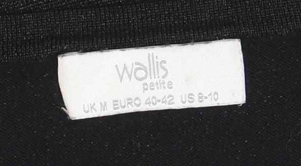 Wallis Petites Black Beaded V-Neck Tunic Knit Top Size M