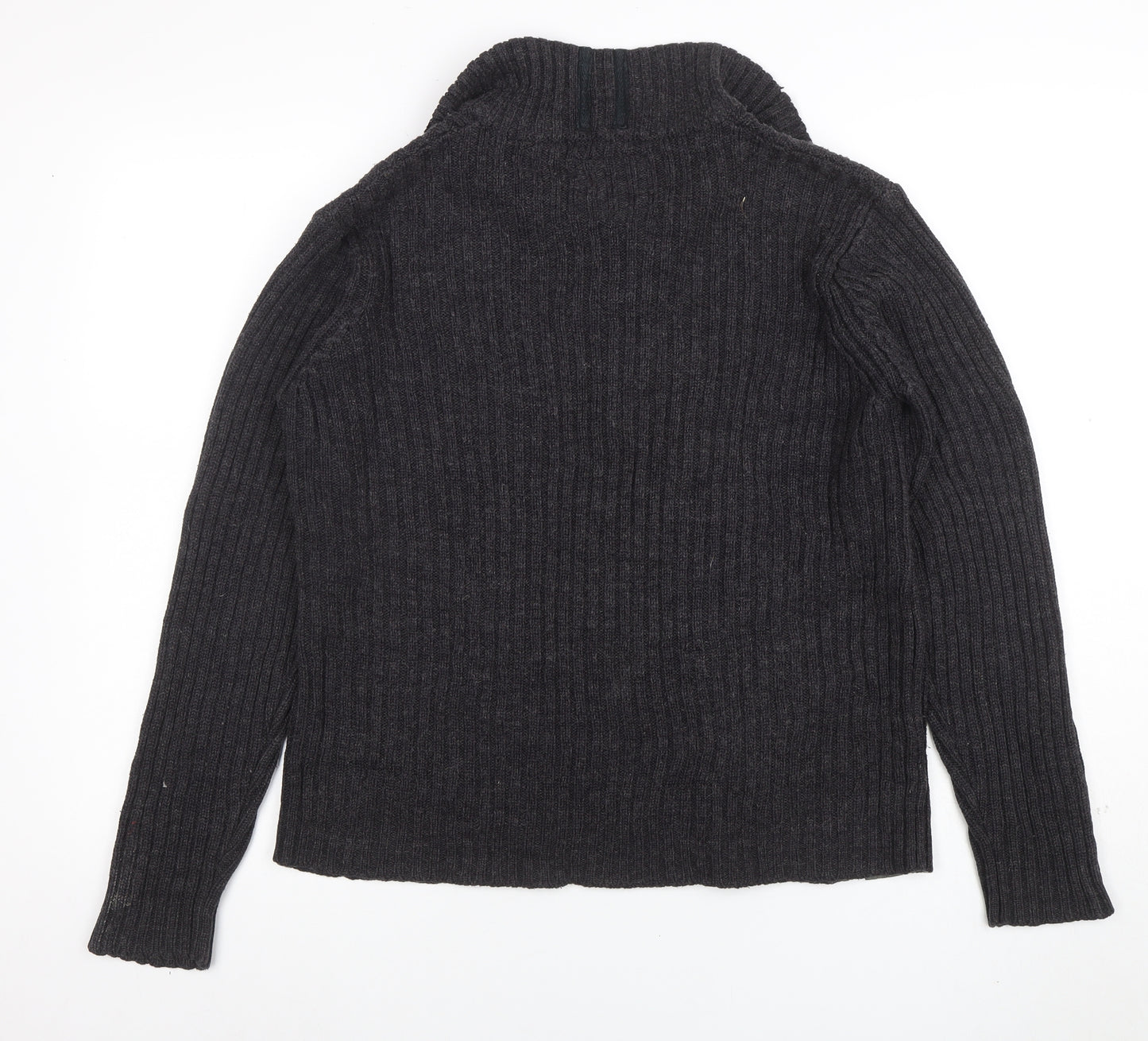 Americana Raw Men's Grey Wool Blend High Neck Pullover Jumper M