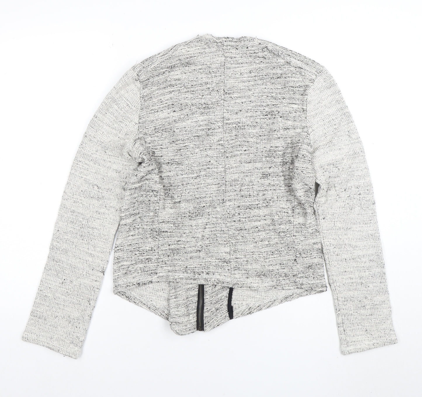 ZARA Women Grey Cotton Blend Button Cardigan Size 12