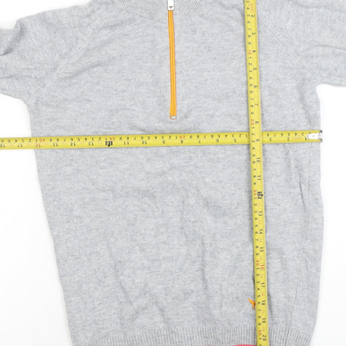 Whale of a Time Women Grey Wool Blend 1/4 Zip Jumper Size S