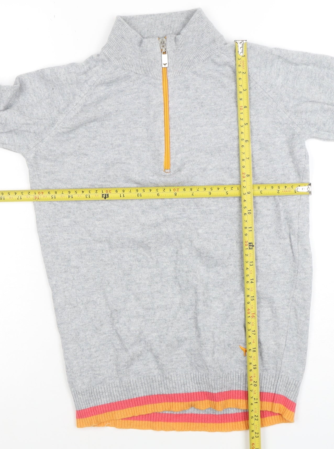 Whale of a Time Women Grey Wool Blend 1/4 Zip Jumper Size S