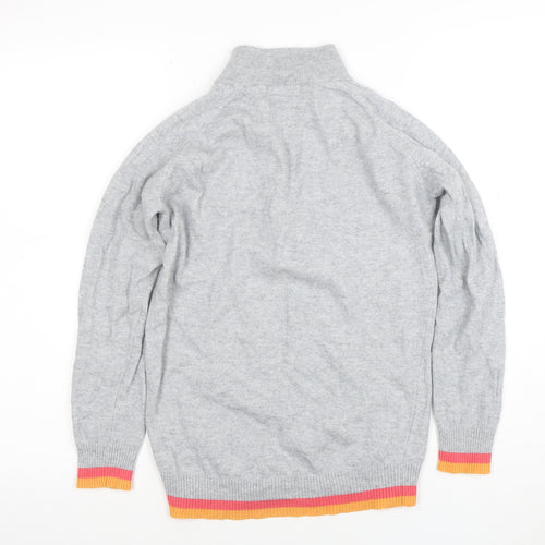 Whale of a Time Women Grey Wool Blend 1/4 Zip Jumper Size S
