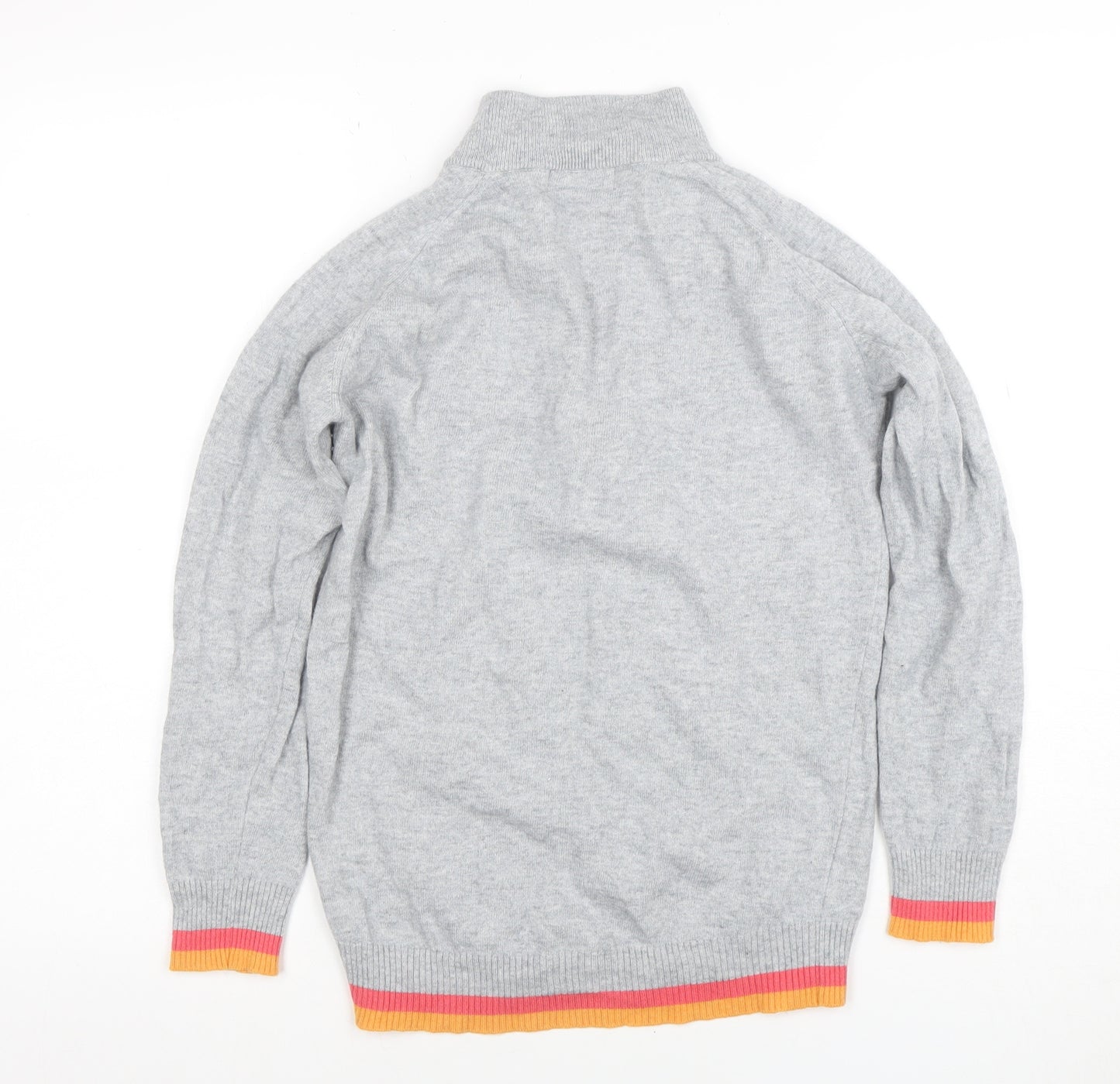 Whale of a Time Women Grey Wool Blend 1/4 Zip Jumper Size S