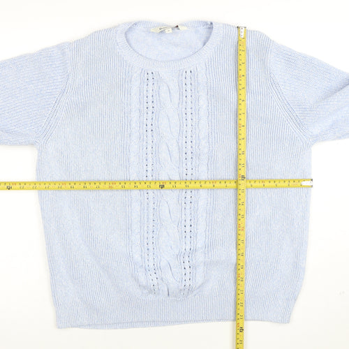 Bonmarche Women’s Blue Cotton Cable-Knit Jumper Size 22