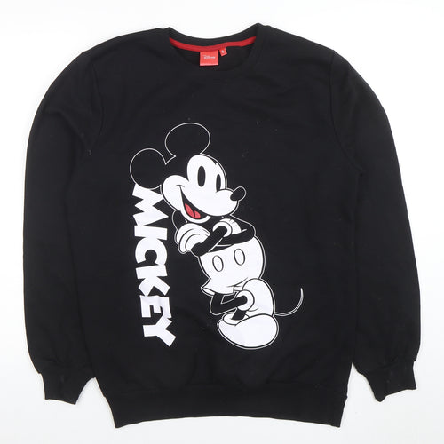 Disney Men's Black Mickey Mouse Graphic Pullover Sweatshirt Size S