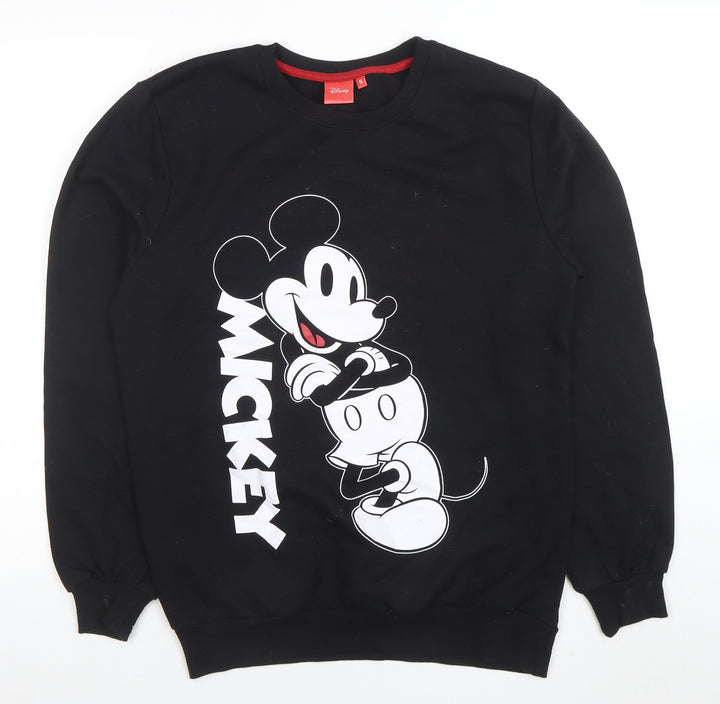 Disney Men's Black Mickey Mouse Graphic Pullover Sweatshirt Size S