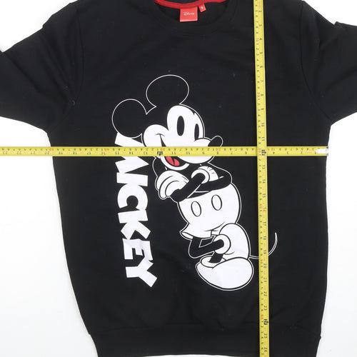 Disney Men's Black Mickey Mouse Graphic Pullover Sweatshirt Size S