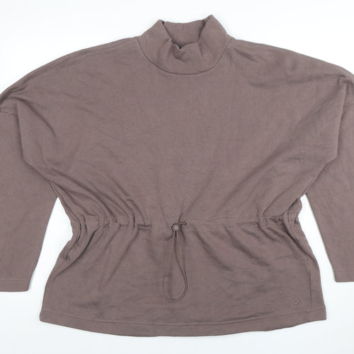 Marks and Spencer Women Brown Size 12 Tunic Sweatshirt with Drawstring