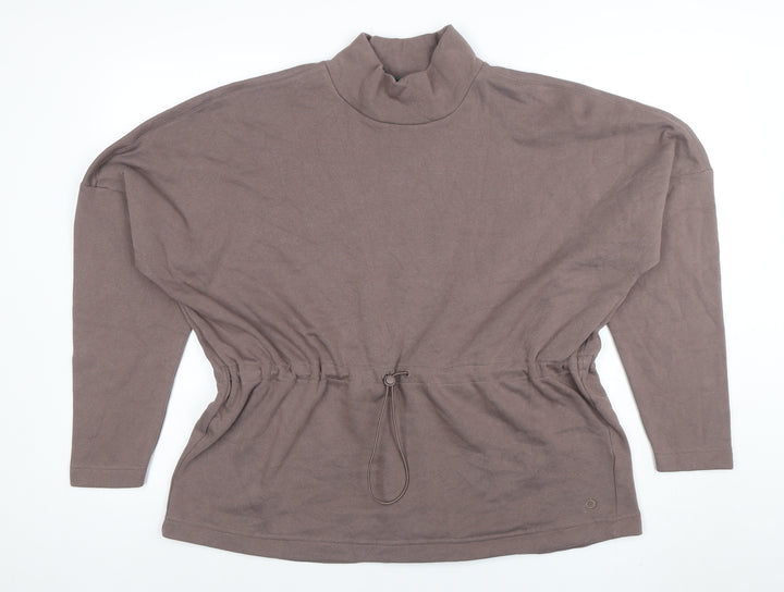 Marks and Spencer Women Brown Size 12 Tunic Sweatshirt with Drawstring