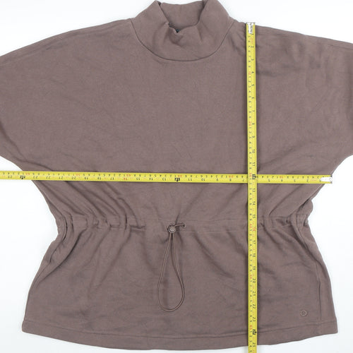 Marks and Spencer Women Brown Size 12 Tunic Sweatshirt with Drawstring