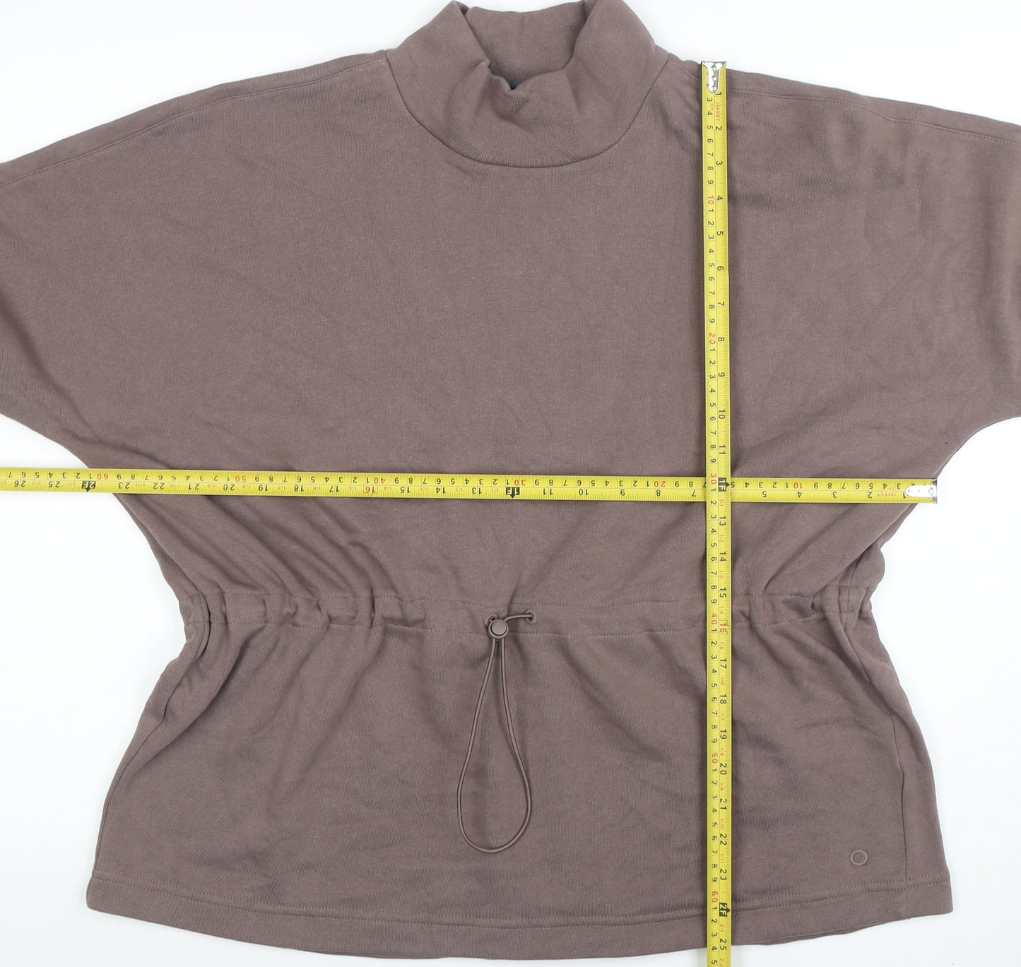 Marks and Spencer Women Brown Size 12 Tunic Sweatshirt with Drawstring