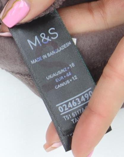 Marks and Spencer Women Brown Size 12 Tunic Sweatshirt with Drawstring