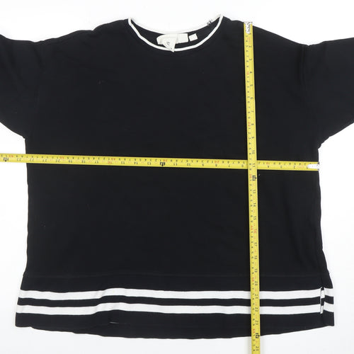 L.O.G.G. Women Black Stripe Trim Pullover Sweatshirt L