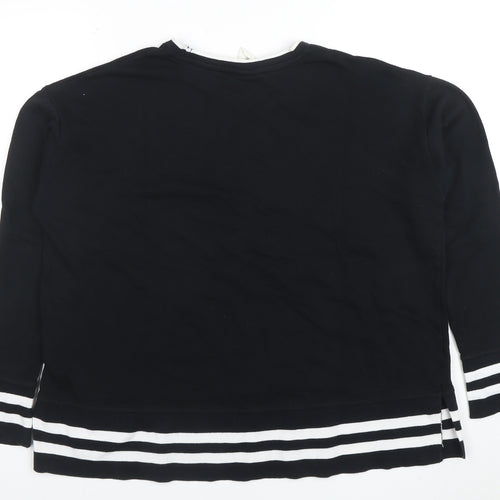 L.O.G.G. Women Black Stripe Trim Pullover Sweatshirt L