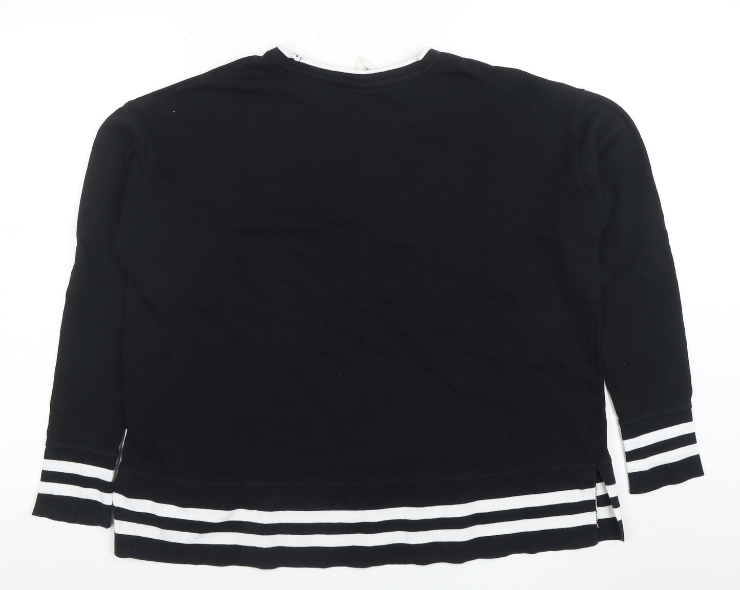 L.O.G.G. Women Black Stripe Trim Pullover Sweatshirt L