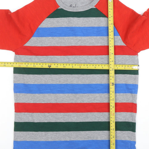 Boden Boys Multicoloured Striped Long Sleeve Cotton T-Shirt 11-12 Years
