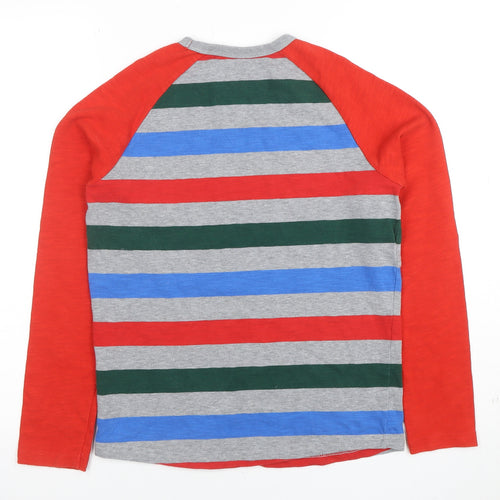 Boden Boys Multicoloured Striped Long Sleeve Cotton T-Shirt 11-12 Years