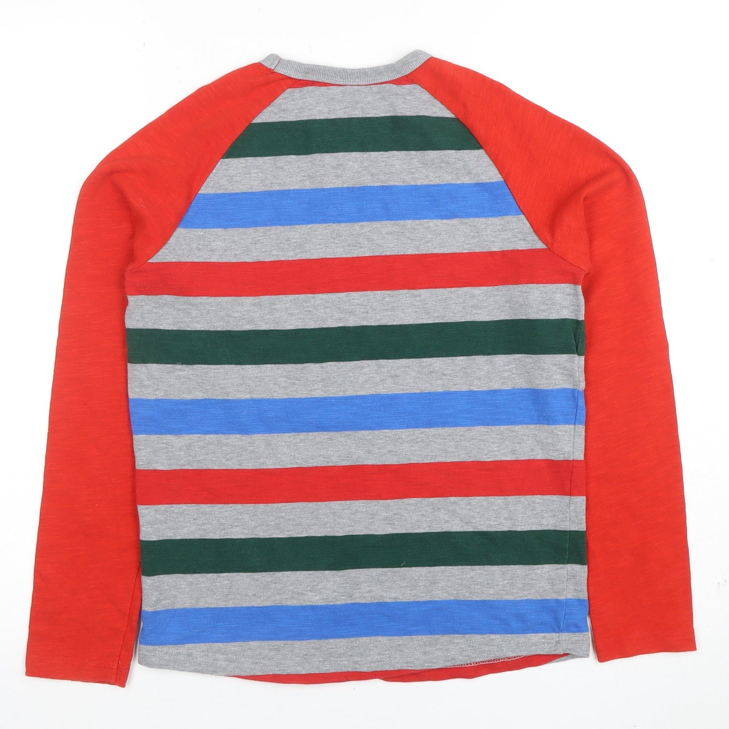 Boden Boys Multicoloured Striped Long Sleeve Cotton T-Shirt 11-12 Years
