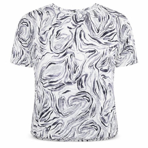 Phase Eight Women’s Grey Linen Animal Print Short Sleeve T-Shirt UK 16