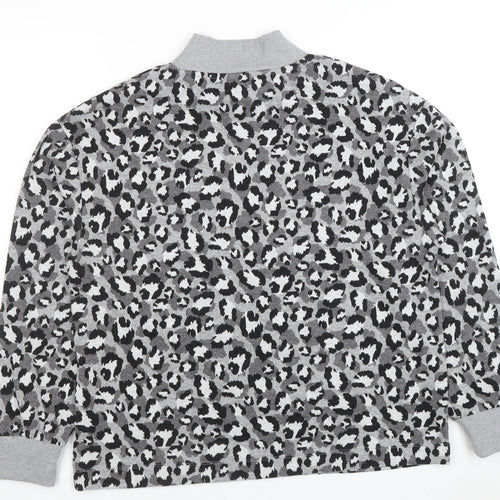 Marks and Spencer Women Grey Animal Print Long Sleeve Pullover Sweatshirt Size 14