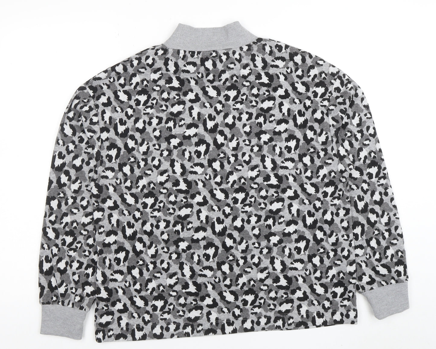 Marks and Spencer Women Grey Animal Print Long Sleeve Pullover Sweatshirt Size 14