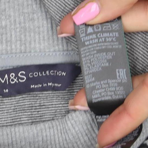 Marks and Spencer Women Grey Animal Print Long Sleeve Pullover Sweatshirt Size 14