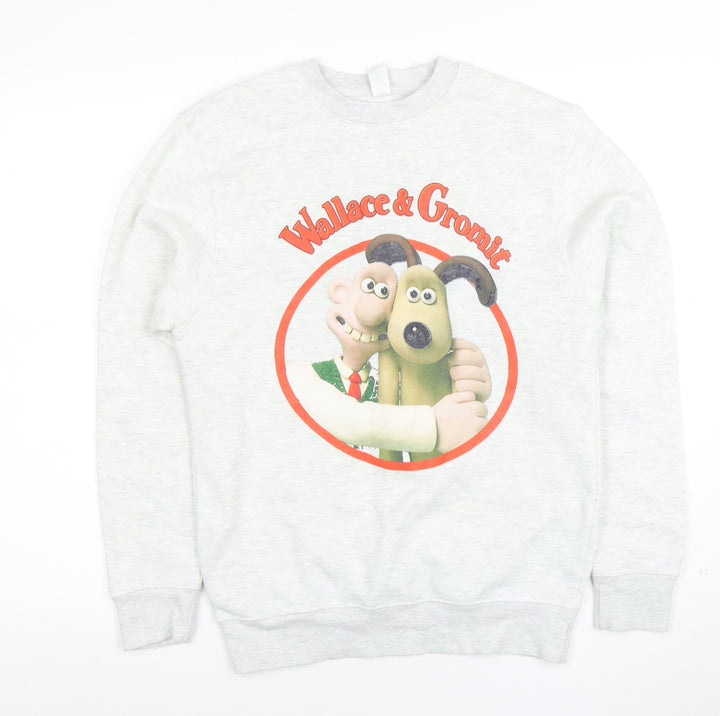 Lane Seven Womens Grey Wallace & Gromit Pullover Sweatshirt S