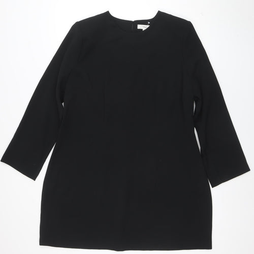 Marks and Spencer Women Black Size 20 Shift Knee Length Dress