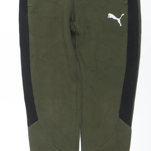 Puma Men Green Jogger Trousers Size M Regular Fit Activewear