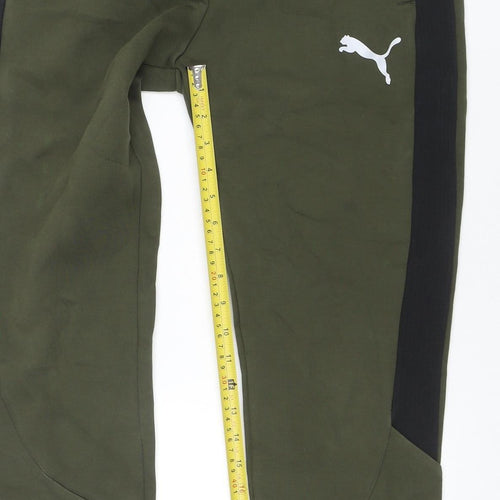 Puma Men Green Jogger Trousers Size M Regular Fit Activewear