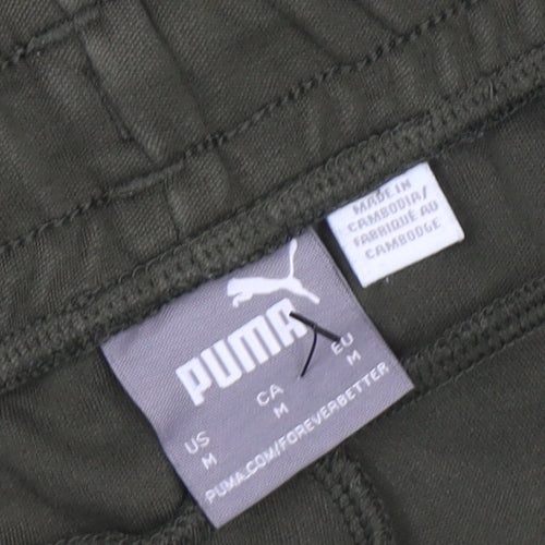 Puma Men Green Jogger Trousers Size M Regular Fit Activewear