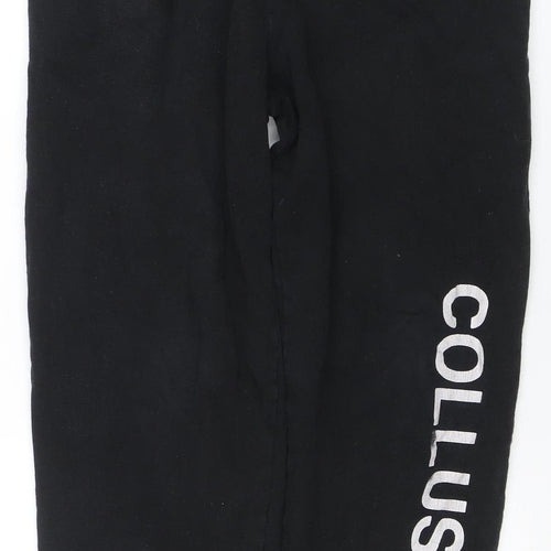 Collusion Men's Black Jogger Sweatpants Size S Relaxed Fit Fleece
