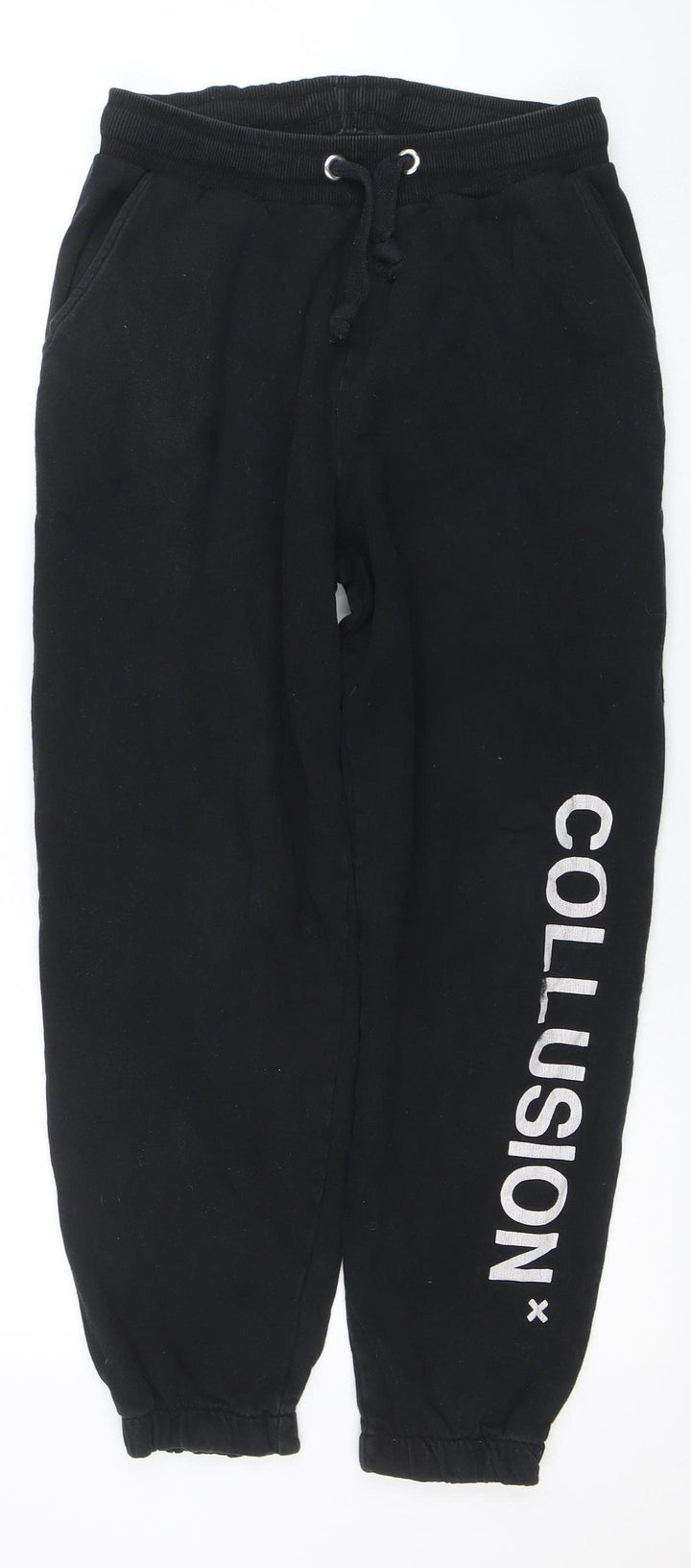 Collusion Men's Black Jogger Sweatpants Size S Relaxed Fit Fleece