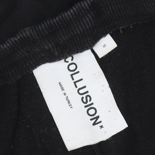 Collusion Men's Black Jogger Sweatpants Size S Relaxed Fit Fleece